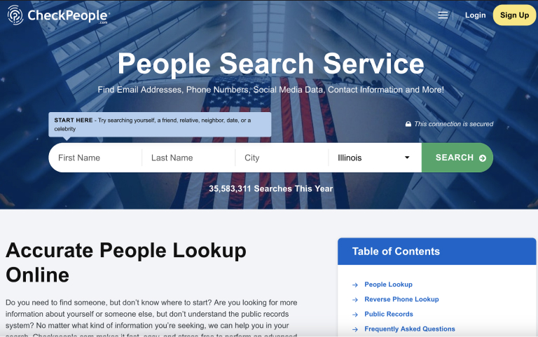 CheckPeople search service site